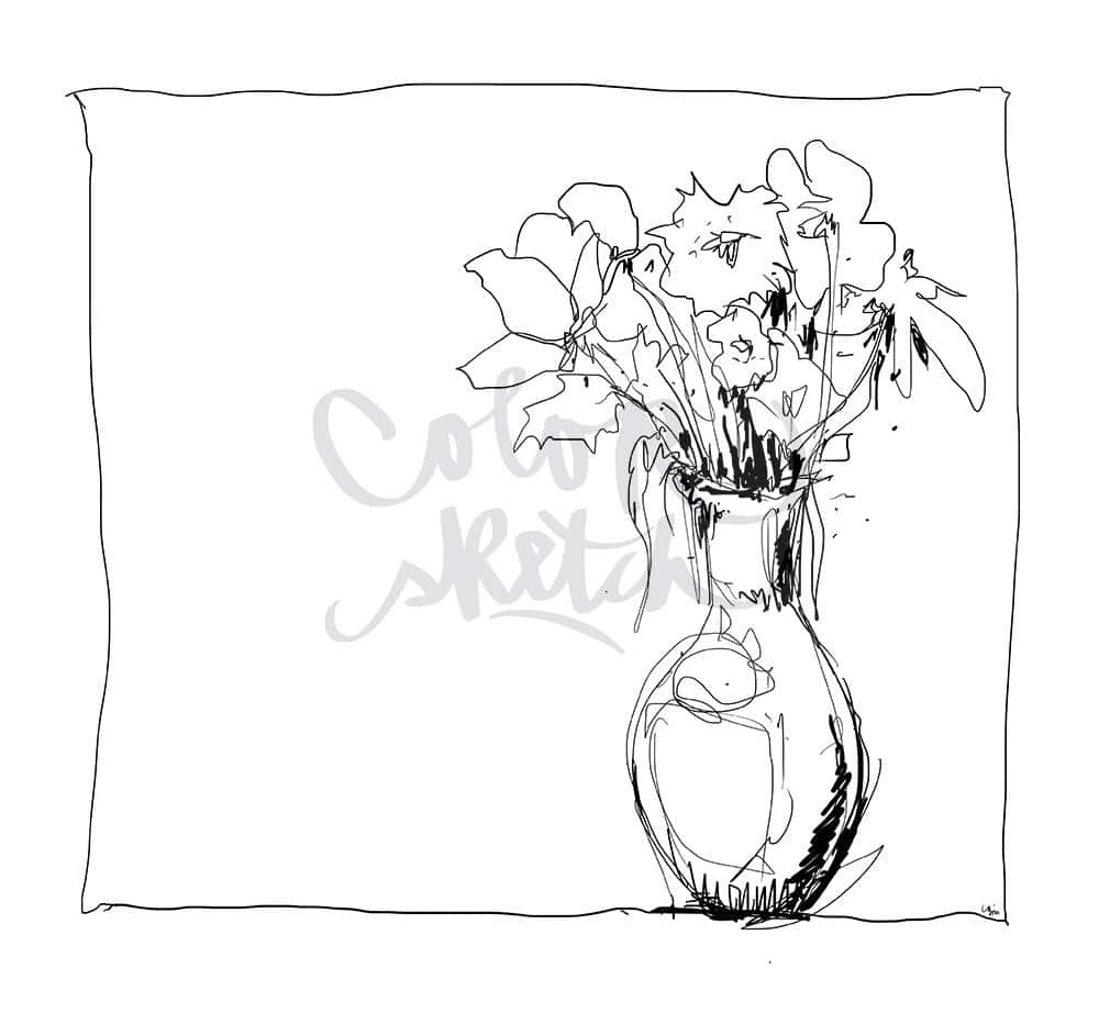 ColorSketch Motiv Vase mit Blumen
